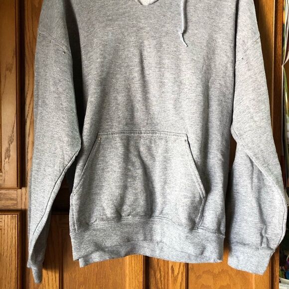 JET John Eshaya V-Neck Heather Rhinestone Detail Pullover Hoodie Gray - M/L - Picture 4 of 15